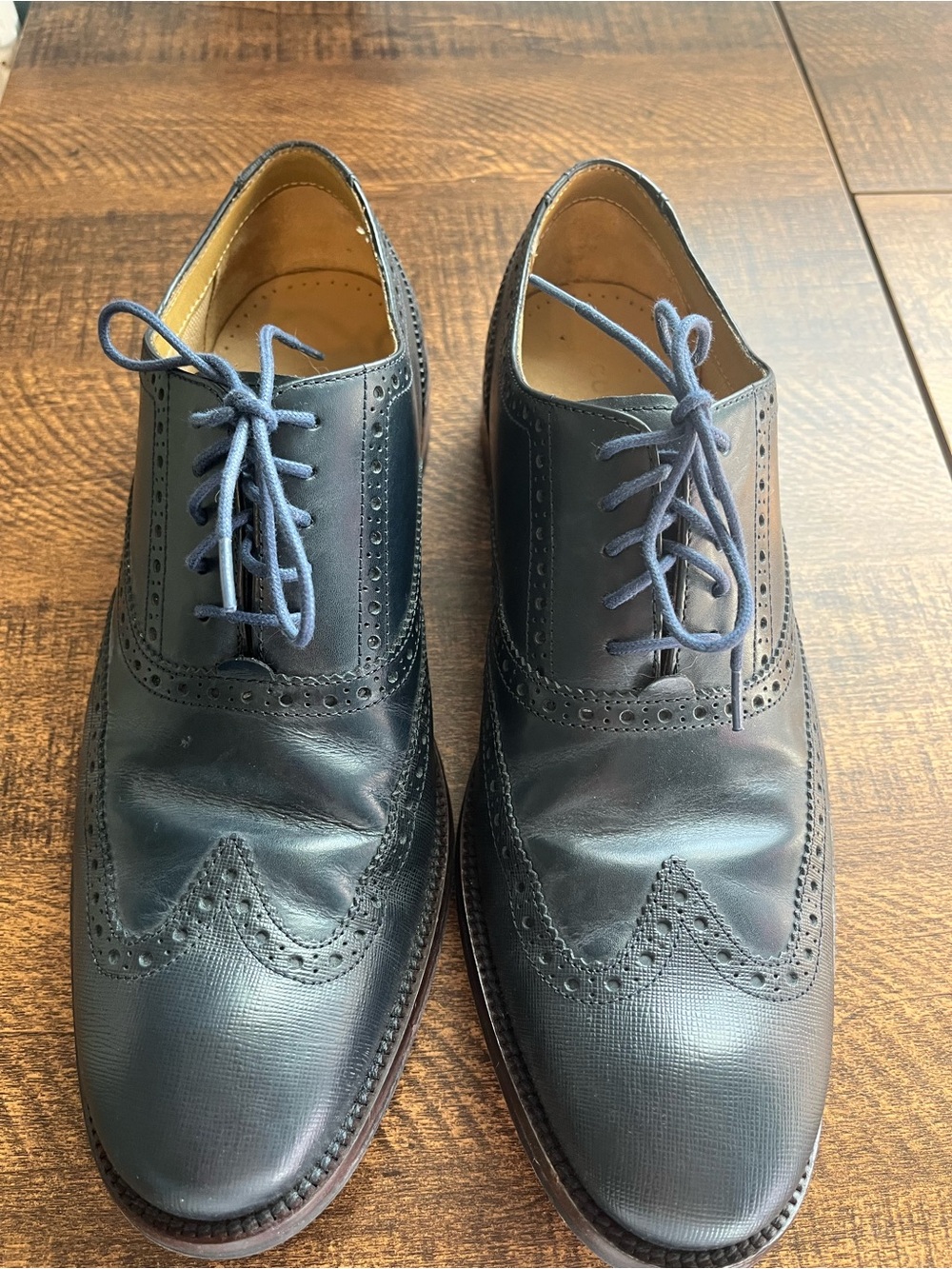 Cole Haan Men's Navy Blue Wingtip Oxfords